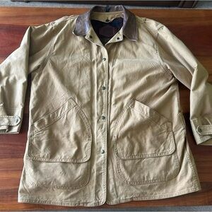 Vintage Woolrich Barn / Chore Jacket with Leather Collar